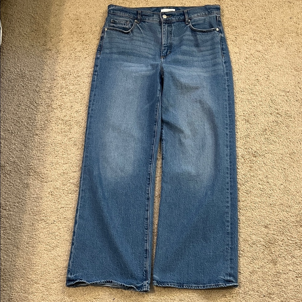 LOFT Blue High Waisted Wide Leg Jeans